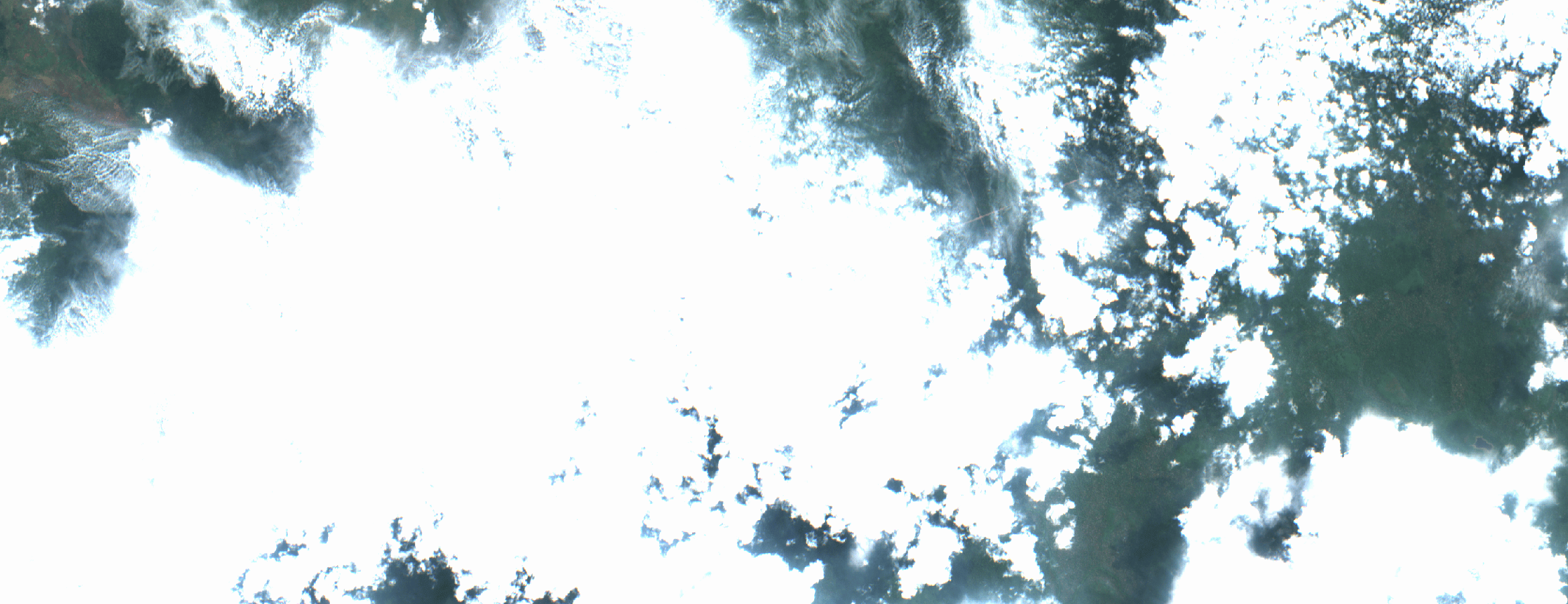 Cloudy Sentinel-2 image over forest/farmland