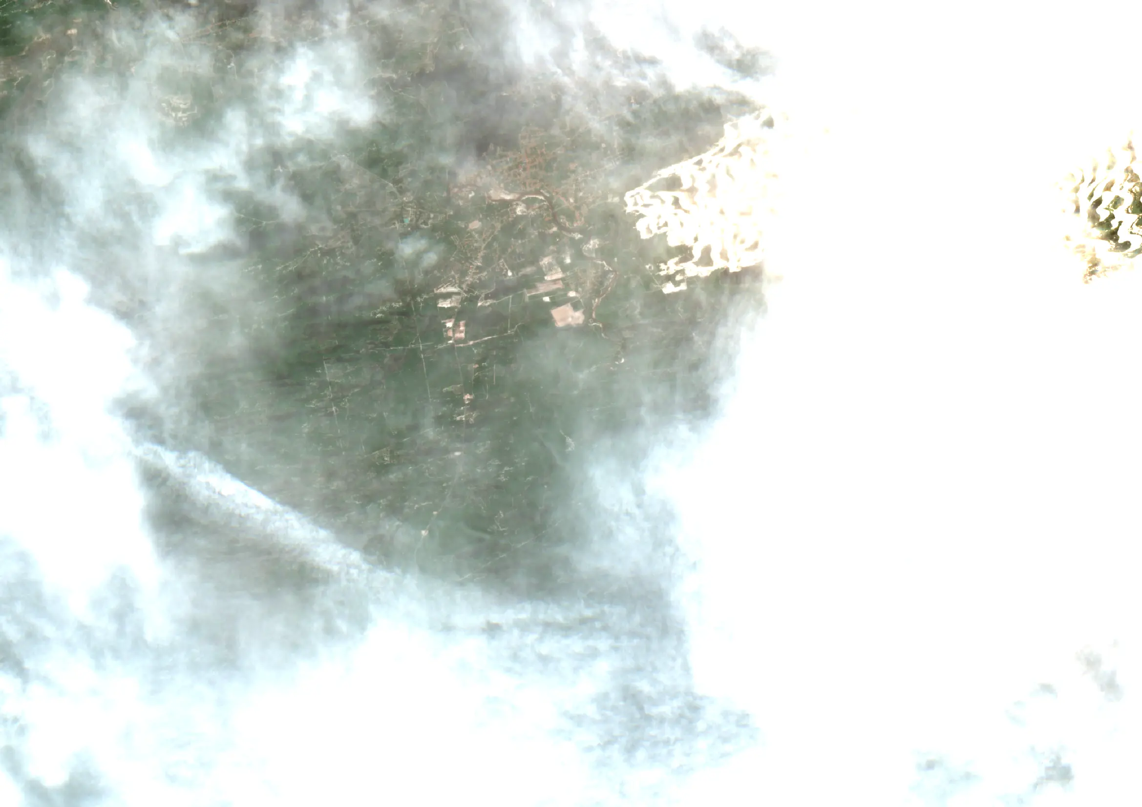 Cloudy Sentinel-2 image over national park land