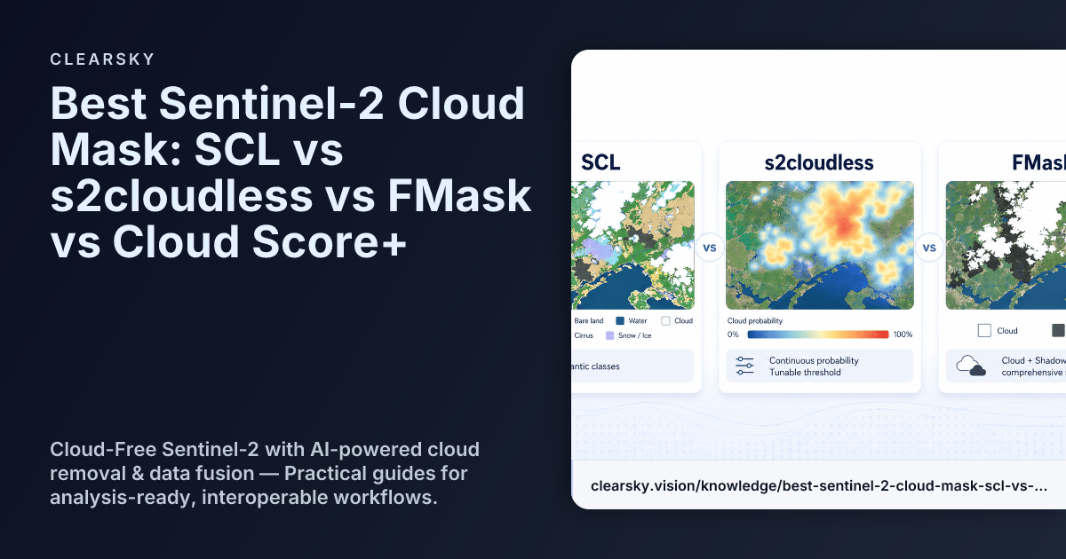 Best Sentinel-2 Cloud Mask: SCL vs s2cloudless vs FMask vs Cloud Score+ ...